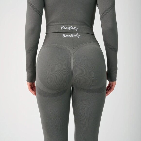 NEW BoomBooty Contour Seamless Leggings, Gray, Size Small - Picture 3 of 8
